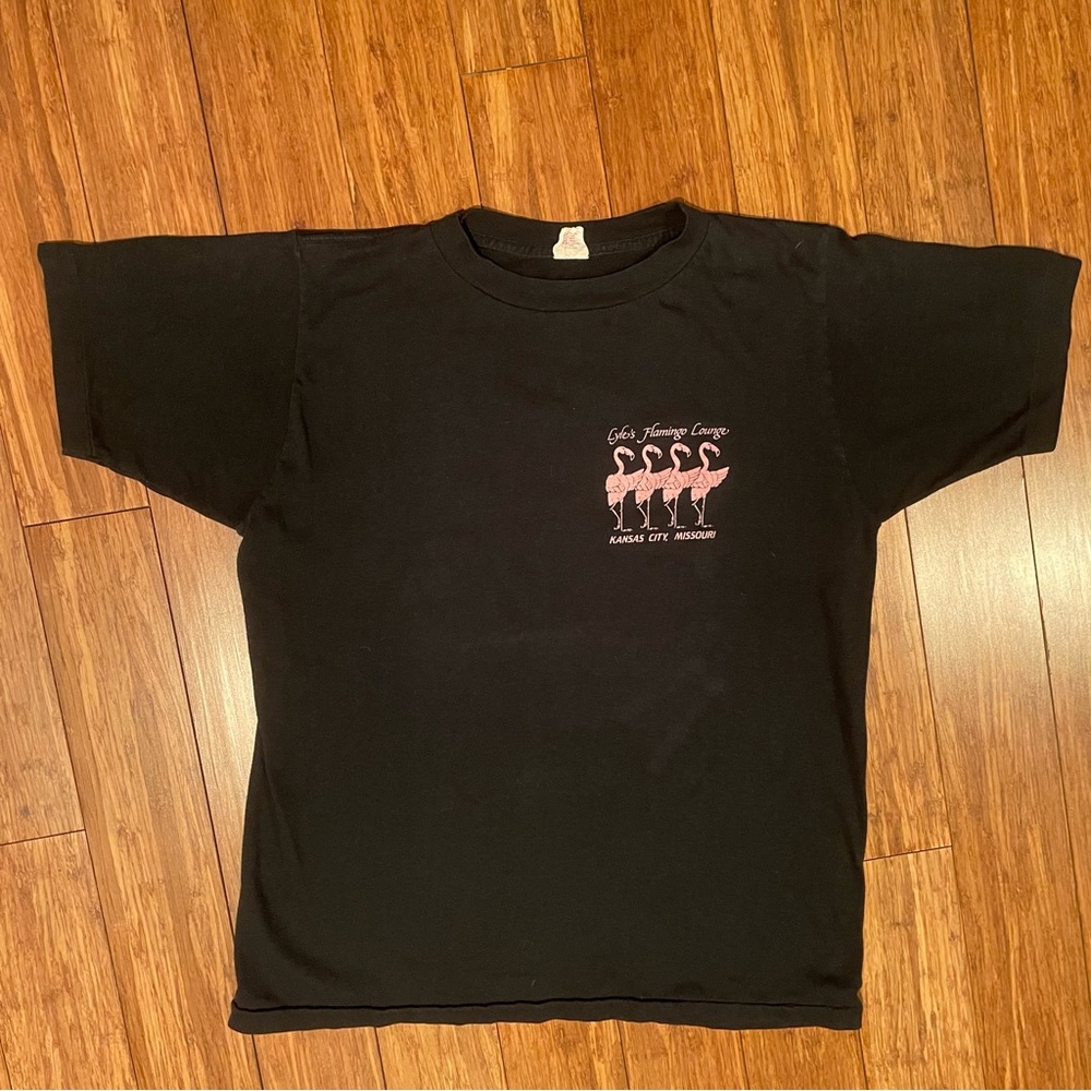 Vintage 80’s shirt from Lyle’s Flamingo Lounge, Kansas City, size L.